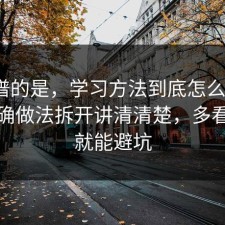 最离谱的是，学习方法到底怎么回事？把正确做法拆开讲清清楚，多看一眼就能避坑