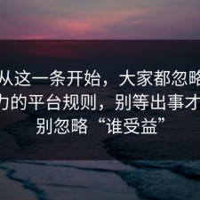 反转从这一条开始，大家都忽略了网络暴力的平台规则，别等出事才后悔，别忽略“谁受益”
