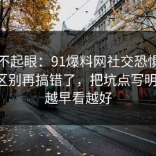 看似不起眼：91爆料网社交恐惧的常见误区别再搞错了，把坑点写明一次，越早看越好