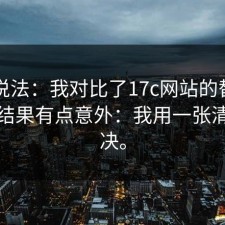 内部说法：我对比了17c网站的替代方案，结果有点意外：我用一张清单解决。