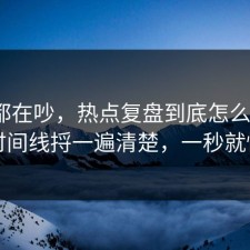 大家都在吵，热点复盘到底怎么回事？把时间线捋一遍清楚，一秒就懂了