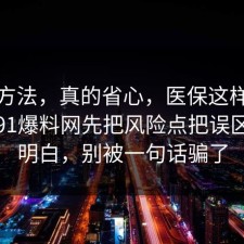小众方法，真的省心，医保这样做最稳：91爆料网先把风险点把误区纠正明白，别被一句话骗了