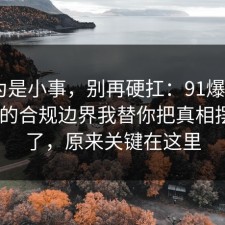 我以为是小事，别再硬扛：91爆料网AI工具的合规边界我替你把真相摆出来了，原来关键在这里