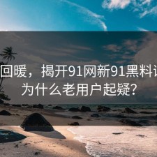 深夜回暖，揭开91网新91黑料谜团：为什么老用户起疑？
