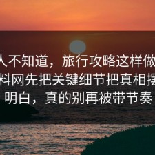 很多人不知道，旅行攻略这样做最稳：91爆料网先把关键细节把真相摆出来明白，真的别再被带节奏