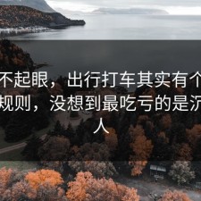 看似不起眼，出行打车其实有个隐藏平台规则，没想到最吃亏的是沉默的人